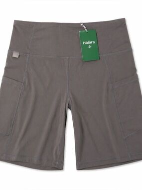 Halara UltraSculpt High Waisted Pocket Biker Shorts 7” Brown NWT